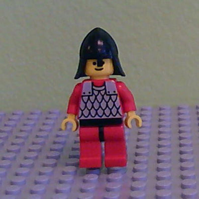 LEGO Minifigure-Scale Mail - Red with Red Arms, Red Legs with Black Hips, Black Neck-Protector-Castle-CAS162-Creative Brick Builders